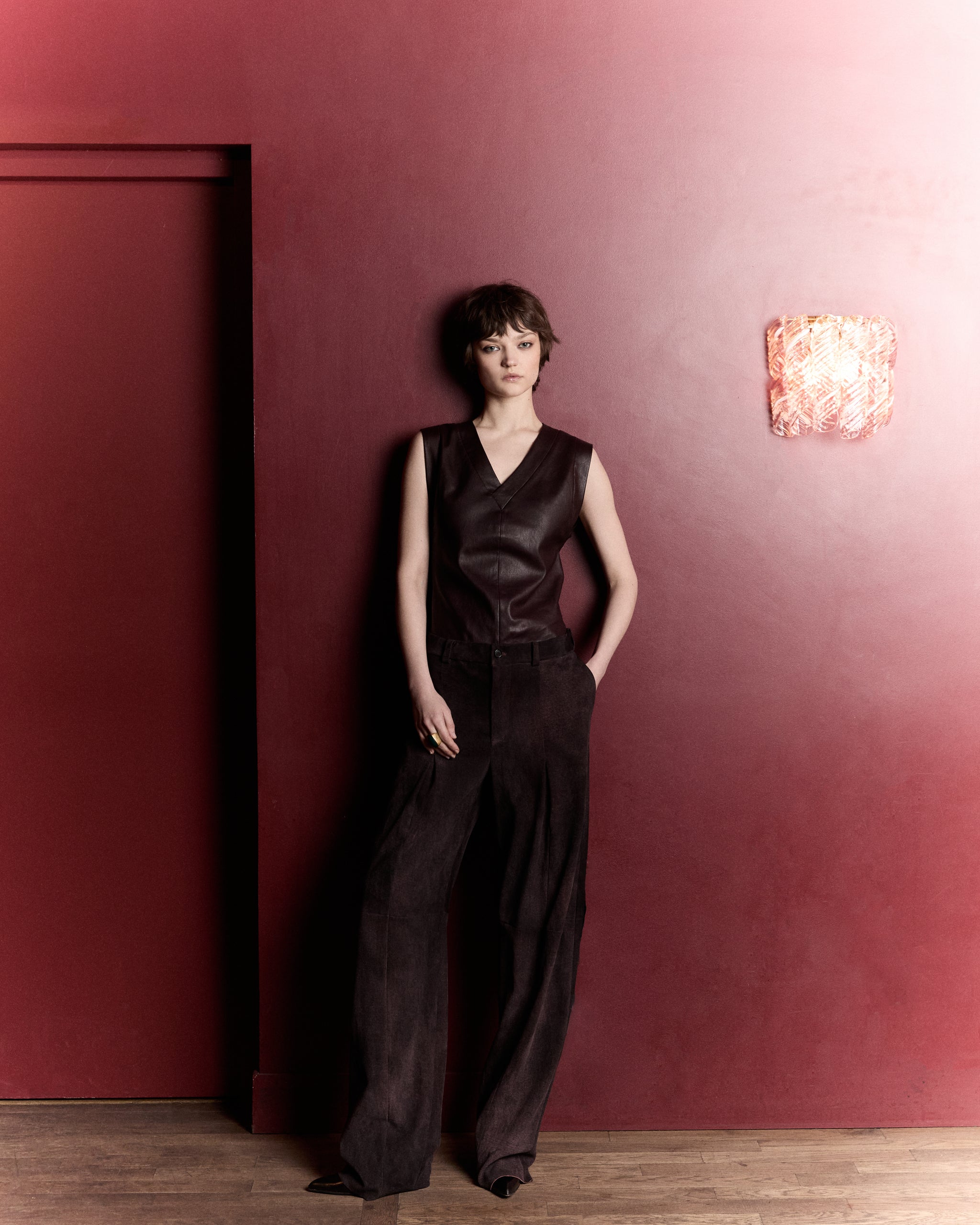 STOULS 黒レザーパンツ Stretch leather pants - Suede or lambskin - STOULS – Stouls