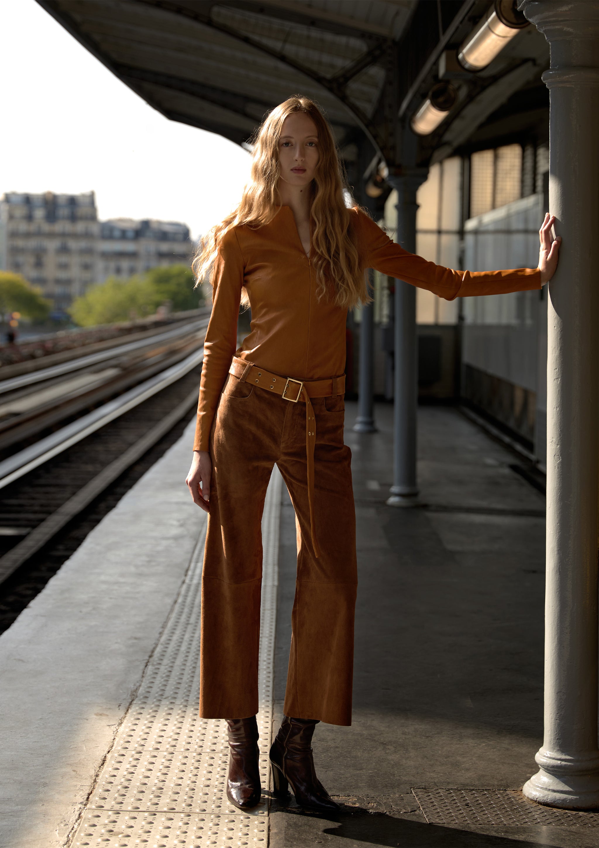 ボトムス・スパッツ Liilu Lilo Pants 6Y Lilou wide-leg leather trousers – Stouls
